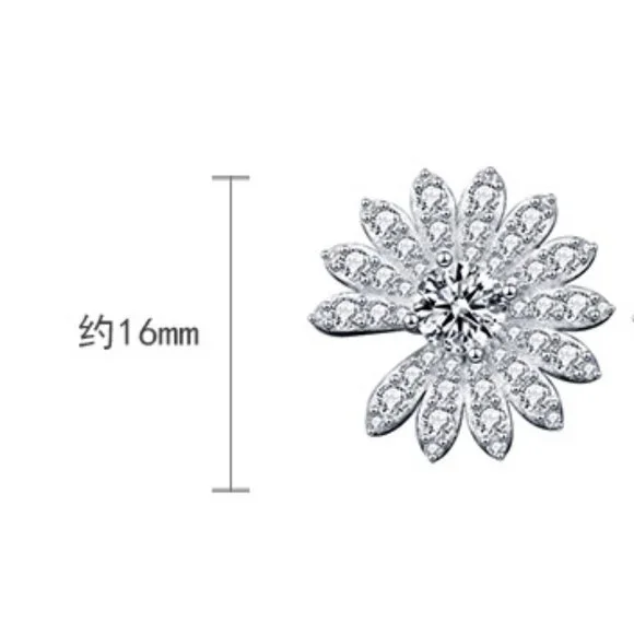 Certified 1ct. t.w. Moissanite Diamond Daisy Flower Stud Earrings NEW - Picture 4 of 10